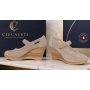 Marimea 37 Pantofi dama cu platforma din piele naturala Bej P9154BEJ